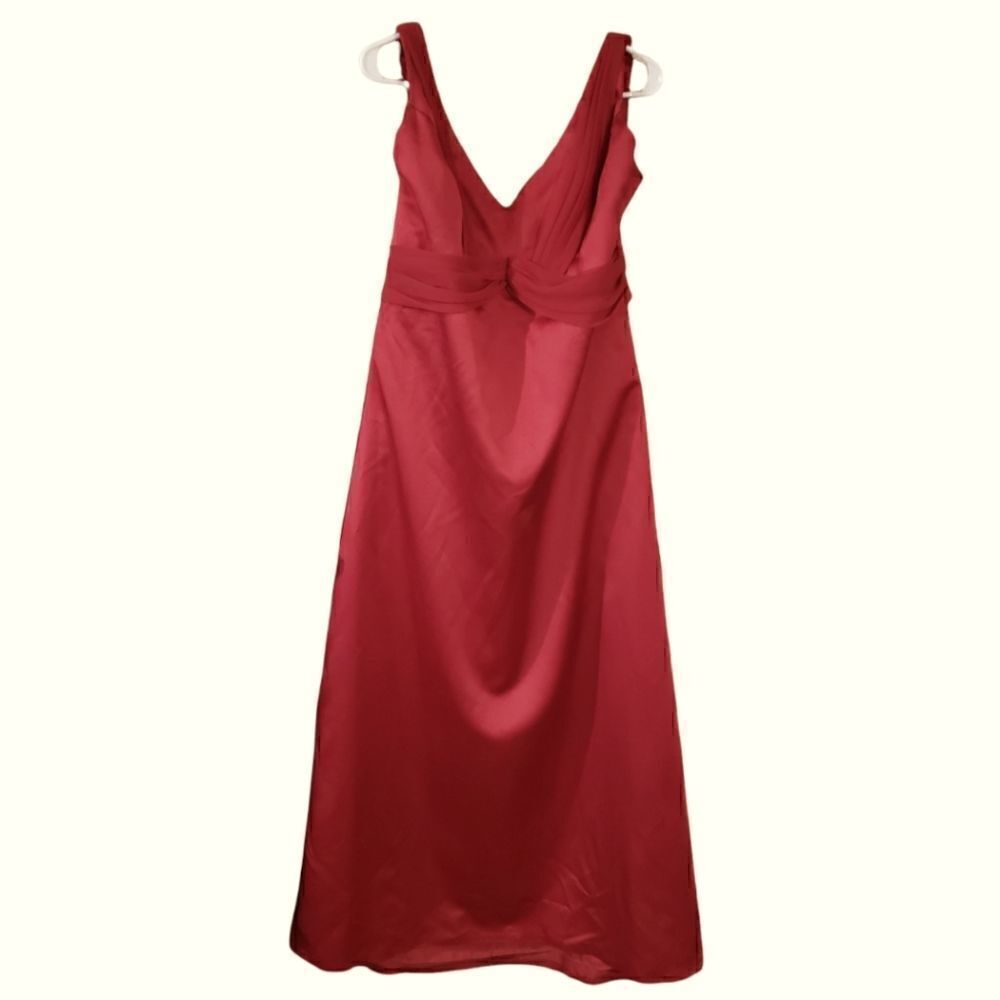 IMPRESSION BRIDAL Red Wine Satin Long Gown Size 20